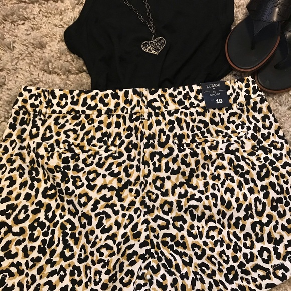 J. Crew Leopard Classic Chino Shorts (10, 12) - Picture 5 of 7